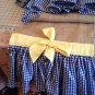 Table Runber With 2 Navy Blue Gingham Ruffels