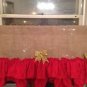 Handmade Christmas BurlapValance With  2tires Of  Red Ruffles Great For Holidays