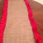 Handmade Burlap Table Top With Red Ruffles Great Table Setting