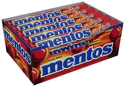 Mentos Chewy Mint Candy Roll, Cinnamon,  Candy, 1.32 ounce/14 Pieces (Pack of 15