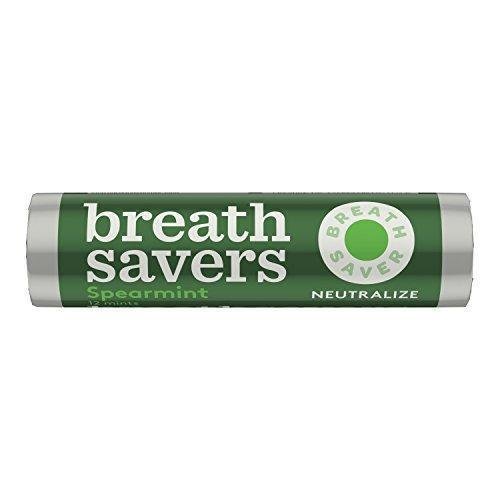 BREATH SAVERS Mints, Spearmint, Sugar Free, 0.75 Ounce Roll (Pack of 24)