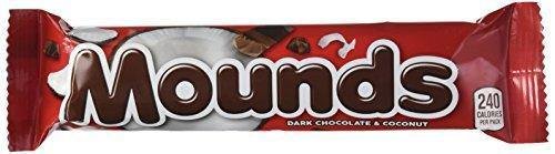 HERSHEY'S Mounds Candy Bar, Dark Chocolate Coconut 1.75-Ounce Bars (Pack 36)