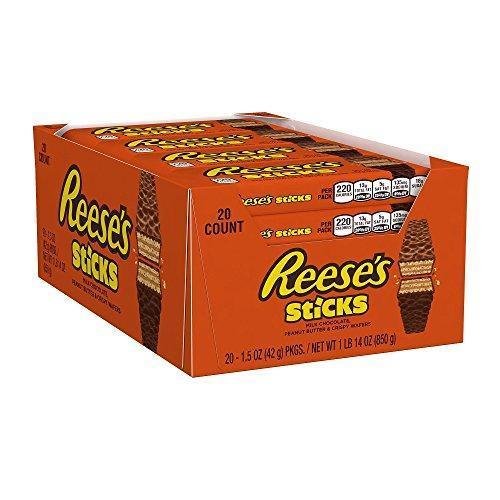 REESE'S Peanut Butter Candy Sticks, 1.5 Ounce (Pack of 20)