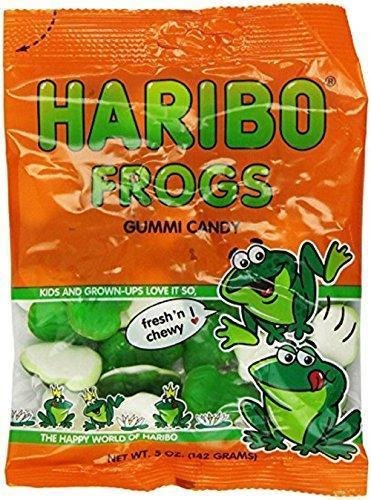 Haribo Gummi Candy, Frogs, 5-Ounce Bags (Pack of 12)