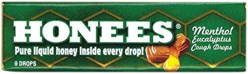 Ambrosoli Honees Menthol Eucalyptus Cough Drops, 9-Drop Bars (Pack of 24)