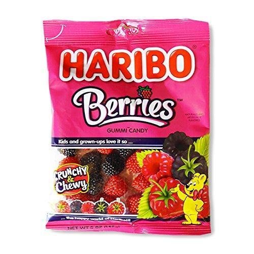 Haribo Gummi Candy, Berries, 5-Ounce Bags (Pack of 12)