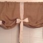 Handmade Tie Up Burlap Valance 70"Wide