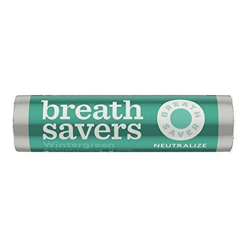 BREATH SAVERS Mints, Wintergreen, Sugar Free, 0.75 Ounce Roll (Pack of 24)