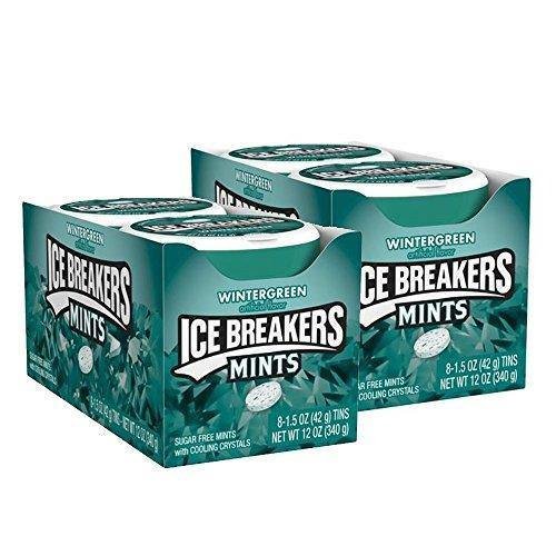 16 ICE BREAKERS Mints Wintergreen, Sugar Free, 1.5-Ounce Tins (Pack of 16)