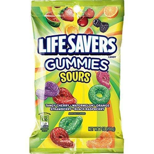 Life Savers Sours Gummies Candy Bag, 7 ounce (12 Packs)