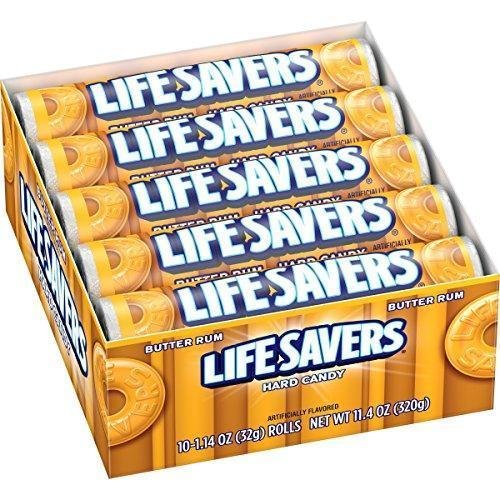 Life Savers Butter Rum Hard Candy, 1.14 ounce (20 Single Packs)