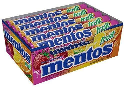 Mentos Chewy Mint Candy Roll, Fruit, Easter Basket Candy, 1.32 ounce/14 Pieces (