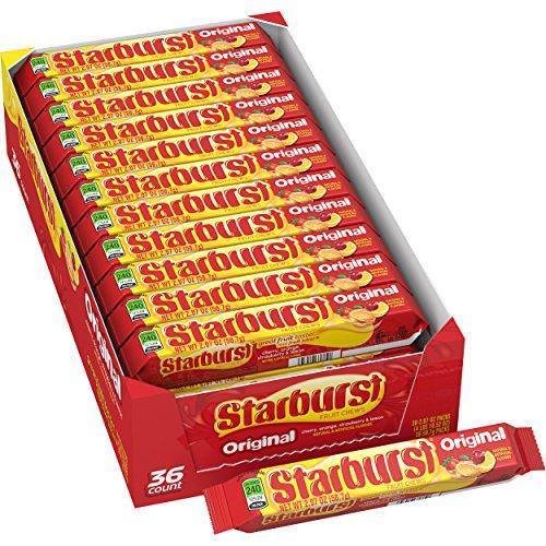 MARS Starburst Original Fruit Chews Candy, 2.07 ounce (36 Single Packs)