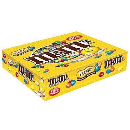 MARS M&M'S Peanut Chocolate Candy Singles Size Pouches 1.74-Ounce Pouch 48-Count