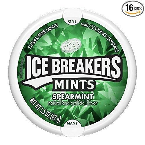 Ice Breakers Spearmint Mints, 1.5-Ounce Pucks (Pack of 16)