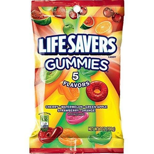 Life Savers 5 Flavors Gummies Candy Bag, 7 ounce (12 Packs)