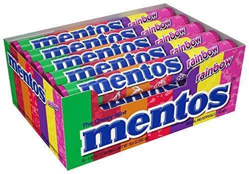 Mentos Chewy Mint Candy Roll, Rainbow, Easter Basket Candy, 1.32 ounce/14 Pieces