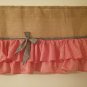 Burlap Valance with 2 Tires of red ruffled gingham