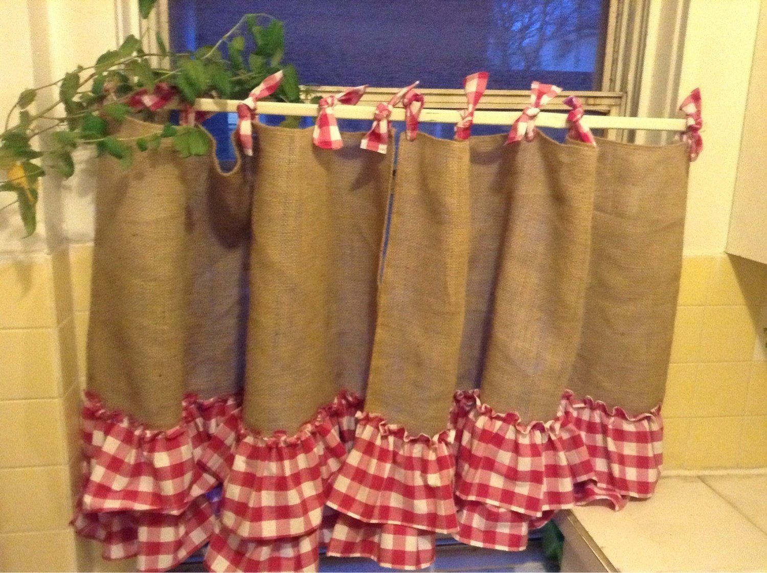 Burlap cafe style  curtain