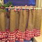 Burlap cafe style curtain