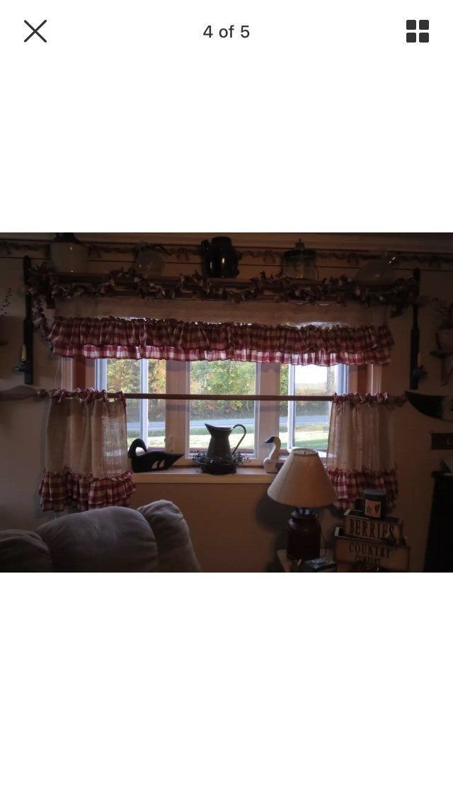 Burlap and Gingham valance