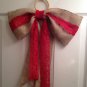 Burlap and red Lace bow