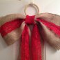 Burlap and red Lace bow