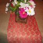 72"X14 Natural Burlap covered With Red Lace Table Runner