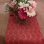 72"X14 Natural Burlap covered With Red Lace Table Runner