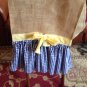 72X14 Burlap runner with navy blue gingham