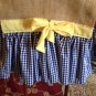 72X14 Burlap runner with navy blue gingham