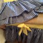 72X14 Burlap runner with navy blue gingham