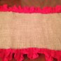 Burlap and red ruffles table top