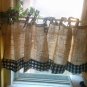Burlap Caffe Style with black& white gingham and matching ties