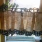 Burlap Caffe Style with black& white gingham and matching ties