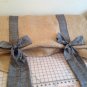 Black chambray and burlap valance