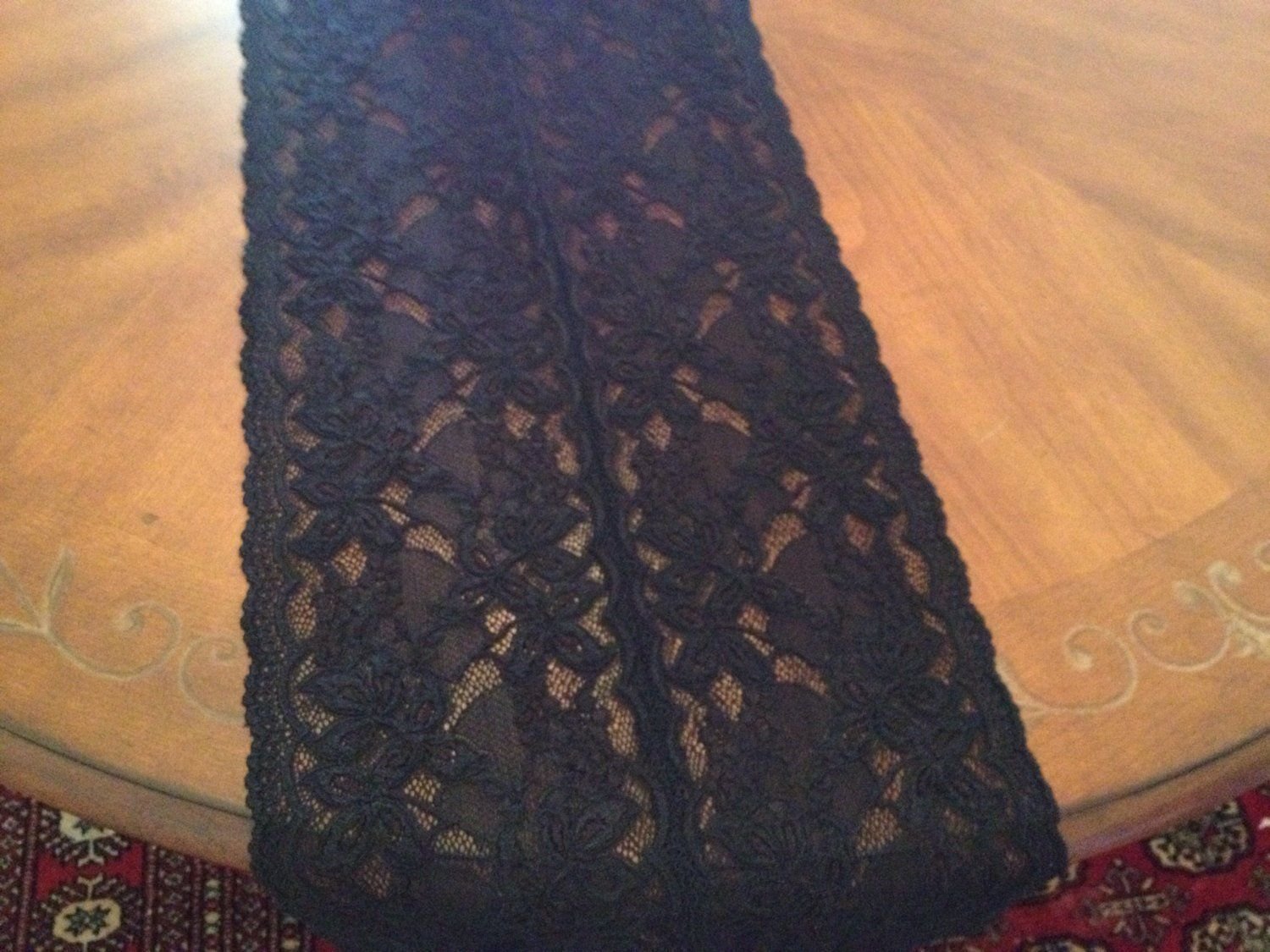 Black lace runner