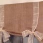 Handmade Burlap Tie Up Valance with very pretty long straps to gather up and for