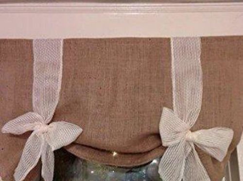 Natural Burlap Tie Up Valance