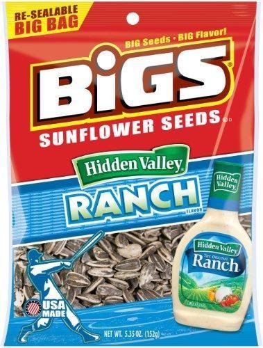 BIGS Hidden Valley Ranch Sunflower Seeds, 5.35-Ounce Bags (Pack of 12)