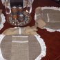 Set of 4 placemats, napkin ring, and utensil holder