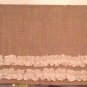 40"Burlap Valance With 2 Ruffles Natural and White Burlap