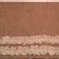 40"Burlap Valance With 2 Ruffles Natural and White Burlap