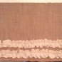 40"Burlap Valance With 2 Ruffles Natural and White Burlap
