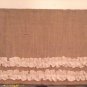 40"Burlap Valance With 2 Ruffles Natural and White Burlap