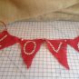 Valentine's Day Red burlap banner