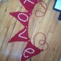 Valentine's Day Red burlap banner