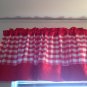 Red Gingham Valance with solid red boarder