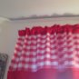 Red Gingham Valance with solid red boarder