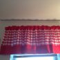Red Gingham Valance with solid red boarder